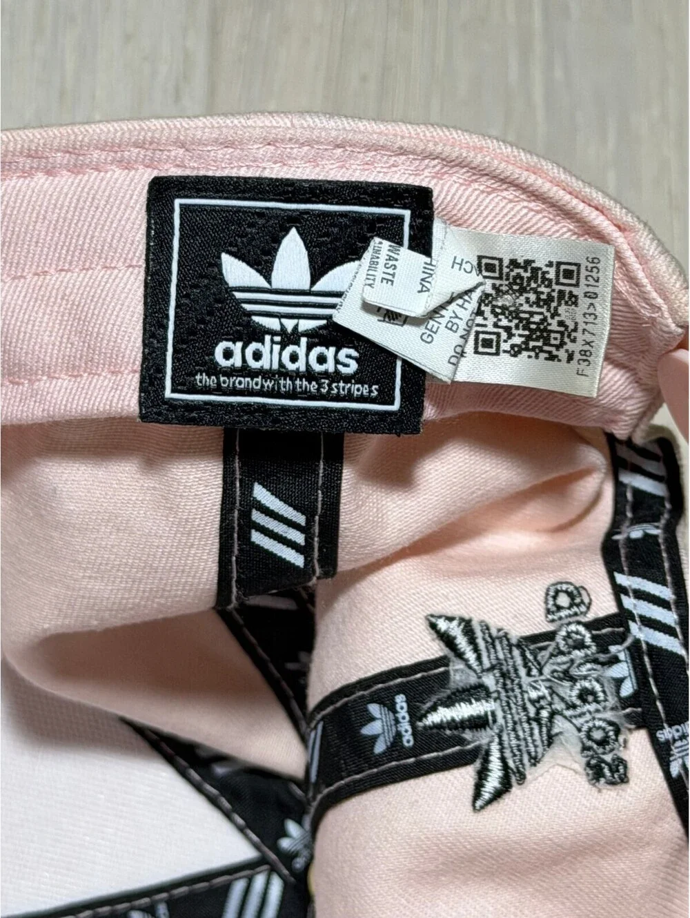 Adidas Light Pink Adjustable Baseball Cap with Black Trefoil Logo